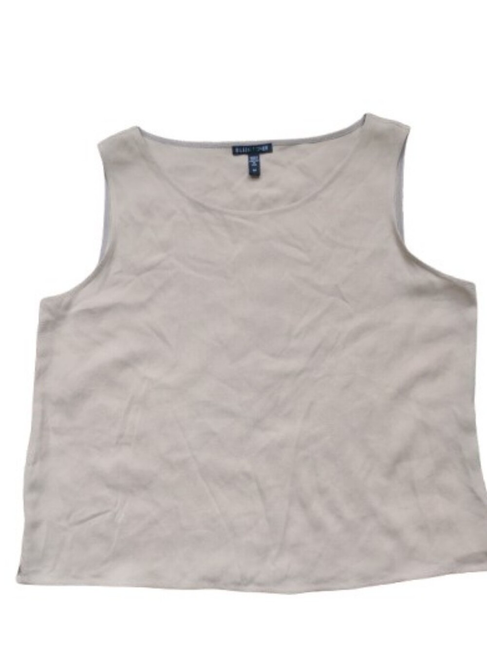 NWOT EILEEN FISHER 100% SILK BEIGE TANK TOP PETITE MEDIUM QUIET LUXURY